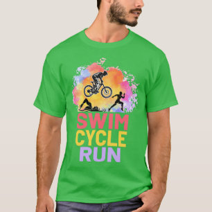 T-shirt Tri Harder Triathlon Triathlète Cycle de natation