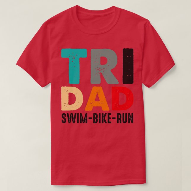T-shirt Tri Papa SwimBikeRun Funny Père (Design devant)
