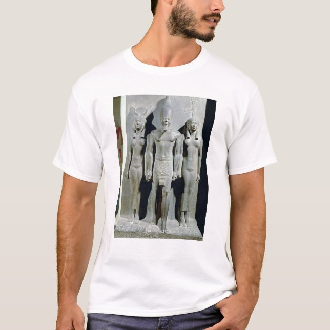 T-shirt Triade de Menkaure avec la déesse Hathor (Devant)