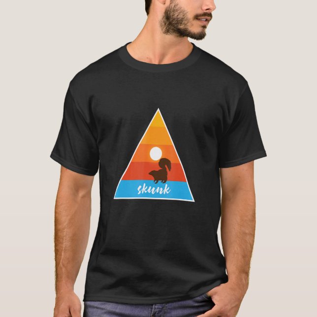 T-shirt Triangle Animal Skunk Nature Avec Soleil (Devant)