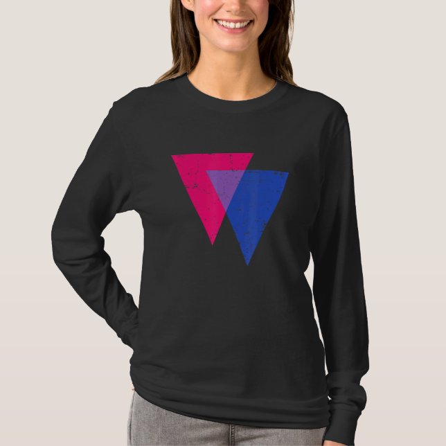 T-shirt Triangle Bisexuel Défilé de Fierté LGBTQ Drapeau B (Devant)