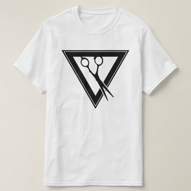 T-shirt triangle ciseaux à cheveux (Design devant)