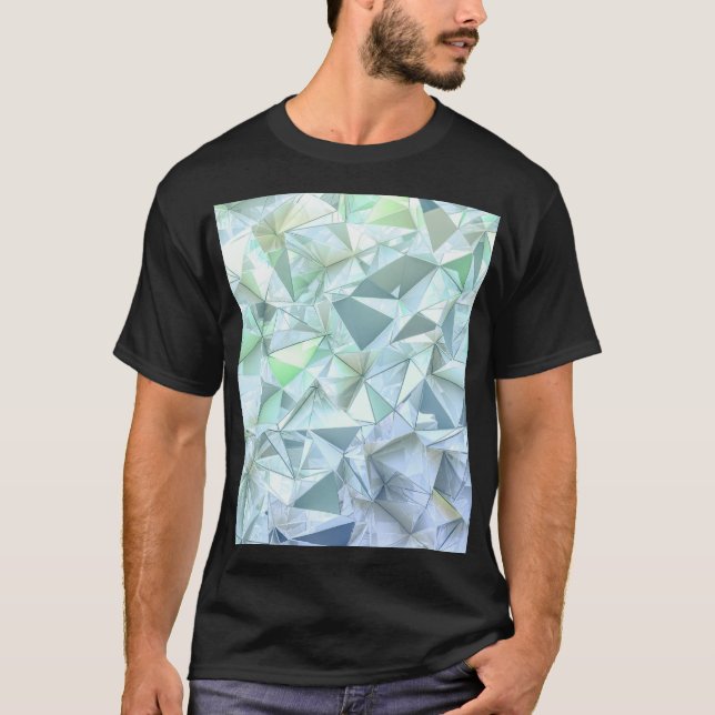 T-shirt Triangle cristal 3D, rendu illustratif. (Devant)