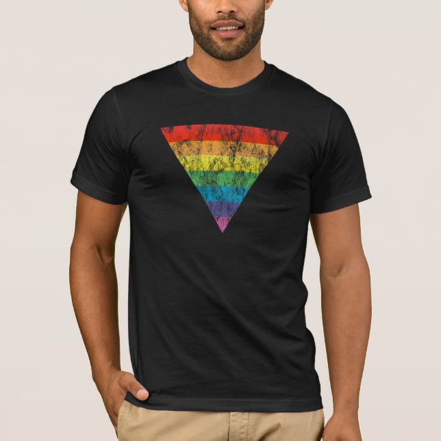 T-shirt triangle d'arc-en-ciel (Devant)