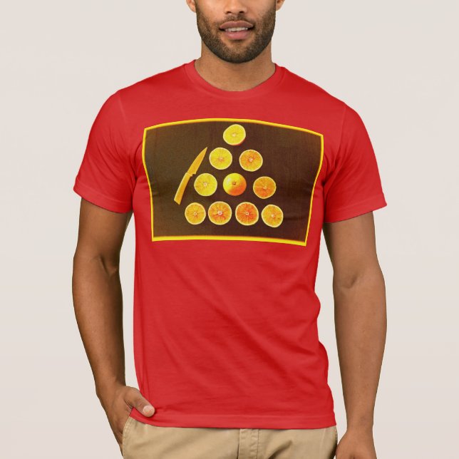 T-shirt "Triangle de demi-oranges" jolie photo. Commandez  (Devant)