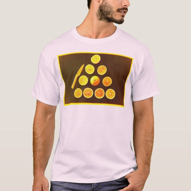 T-shirt "Triangle de demi-oranges" jolie photo. Commandez  (Devant)
