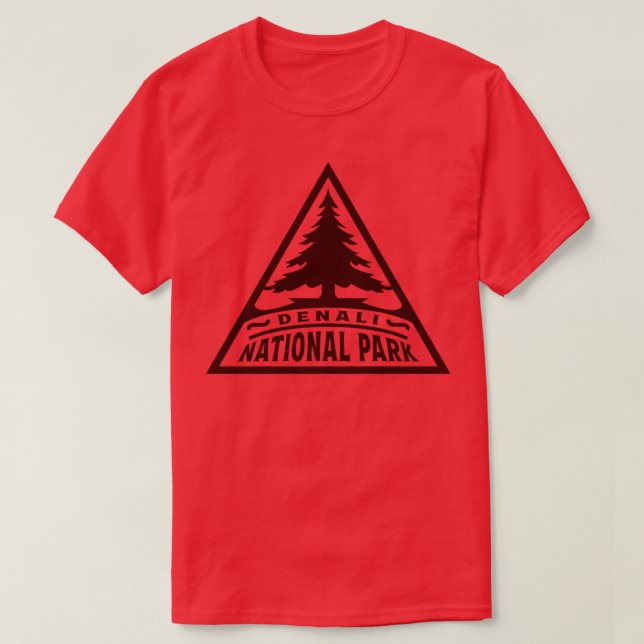 T-shirt Triangle de l'arbre du parc national de Denali Bro (Design devant)