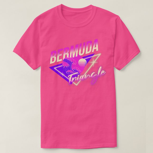 T-shirt Triangle des Bermudes 80s rétro néon (Design devant)