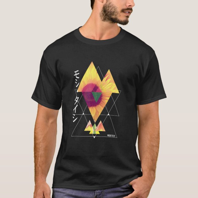 T-shirt Triangle esthétique Tournesol Streetwear Tendance  (Devant)
