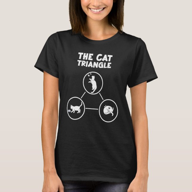 T-shirt Triangle Félin  Propriétaire de Chats Chats (Devant)
