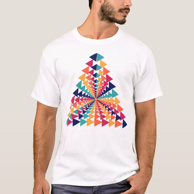 T-SHIRT TRIANGLE GEOMETRIC ART TSHIRT. (Devant)