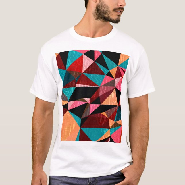 T-shirt Triangle géométrique coloré Abstrait (Devant)
