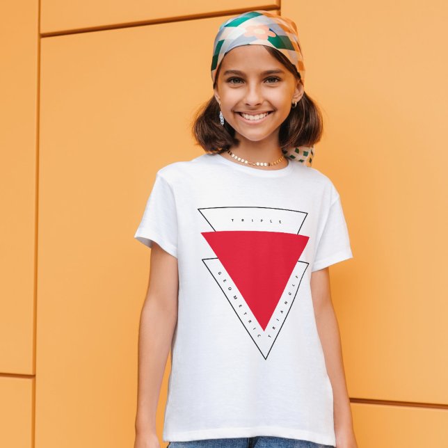 T-Shirt Triangle géométrique triple (triple geometric triangle typography (customize the content))