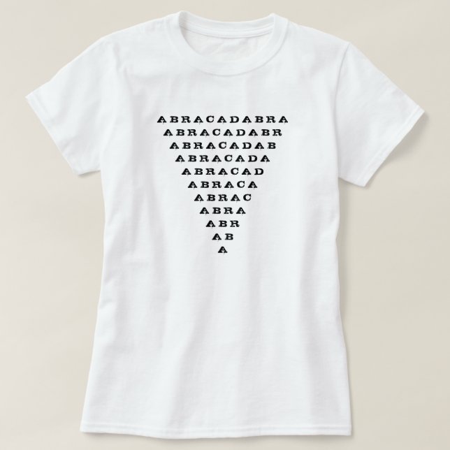 T-shirt triangle inversé abracadabra (Design devant)