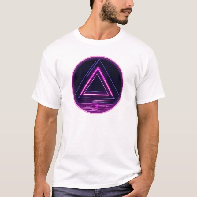 T-Shirt Triangle Néon Rétro 80s (Devant)