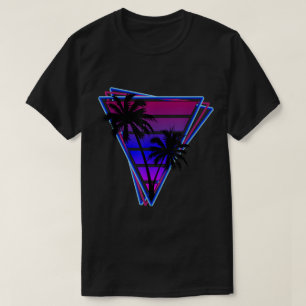 T-shirt Triangle Rétro Néon Palmiers