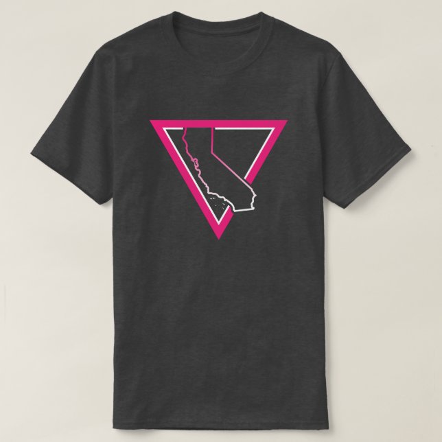 T-shirt triangle rose californie (Design devant)