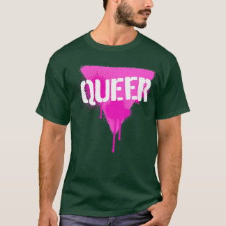 T-shirt Triangle Rose Queer En Spray Punk Peint Stencil St
