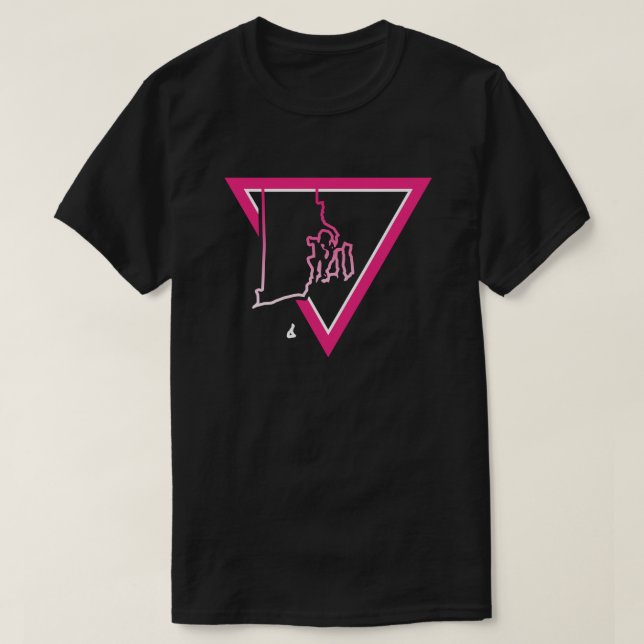 T-shirt triangle rose rhode island (Design devant)