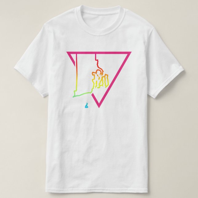 T-shirt triangle rose rhode island (Design devant)
