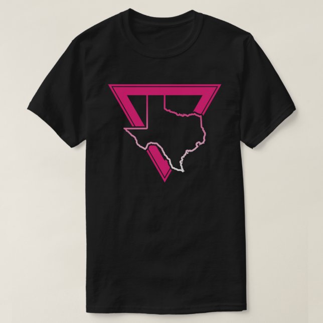 T-shirt triangle rose texas (Design devant)