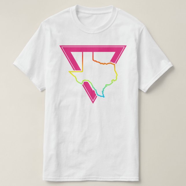 T-shirt triangle rose texas (Design devant)