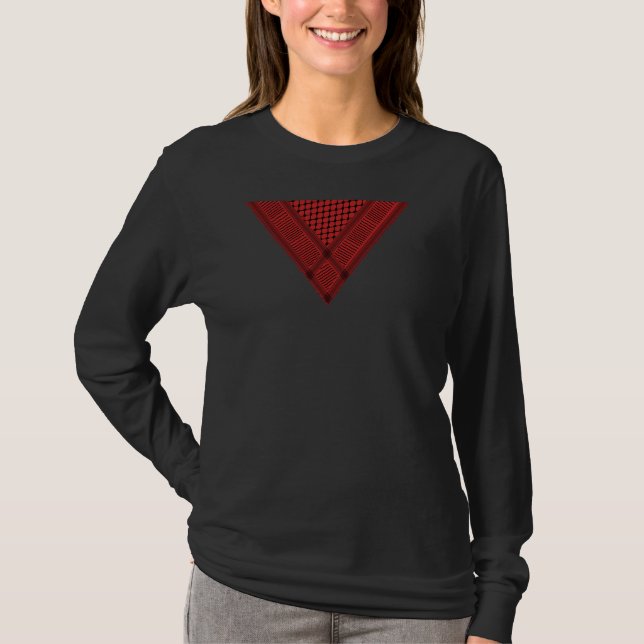 T-shirt triangle rouge Keffiyeh symbole de résistance de l (Devant)