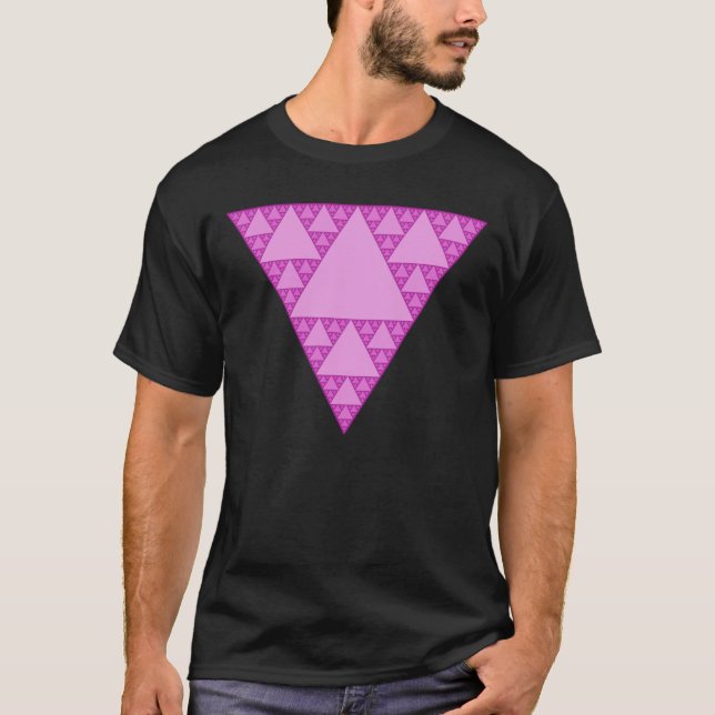 T-shirt Triangle Sierpinski en triangle rose LGBTQ+ (Devant)