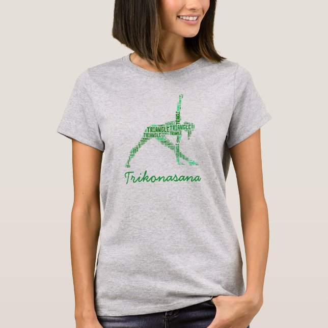 T-shirt Triangle Yoga Pose Trikonasana En Vert (Devant)