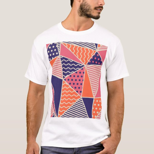 T-shirt Triangles Abstraits : Arrière - plan géométrique V (Devant)