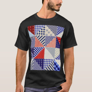 T-shirt Triangles De Patchwork Rétro Style Nautique