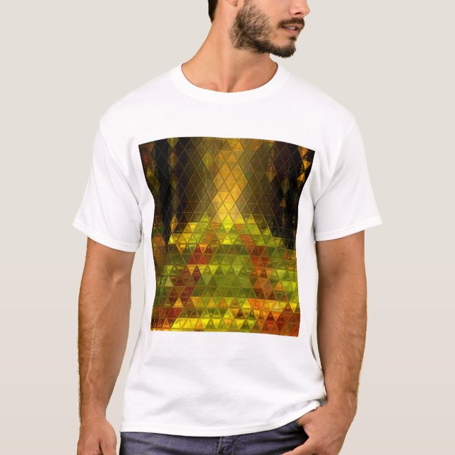 T-shirt Triangles de voie forestière Motif Abstrait actif  (Devant)