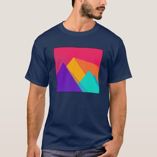 T-shirt Triangles et pyramides géométriques de couleurs vi (Devant)