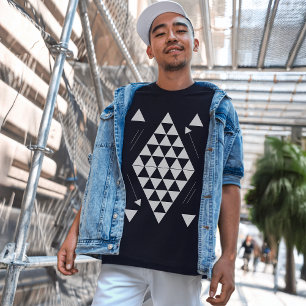 T-shirt Triangles géométriques blancs