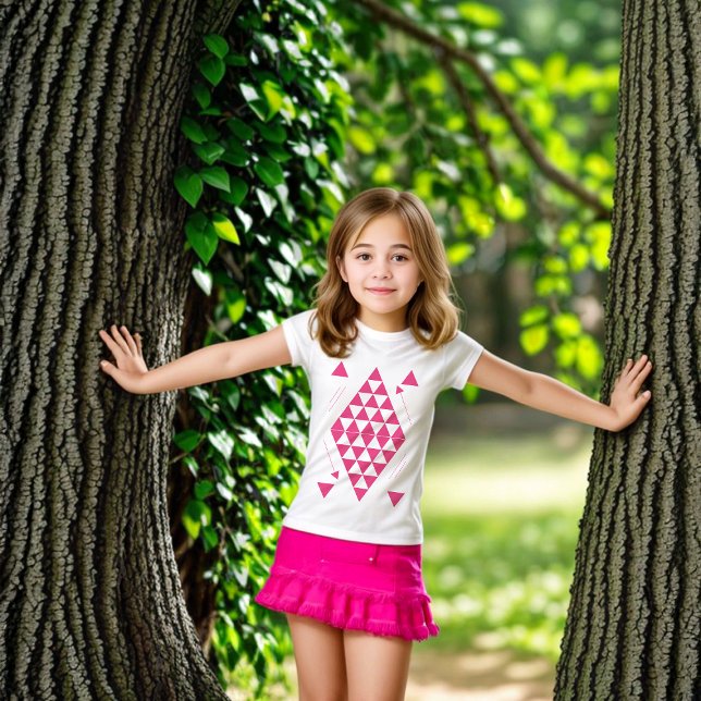 T-shirt Triangles géométriques roses (Créateur téléchargé)