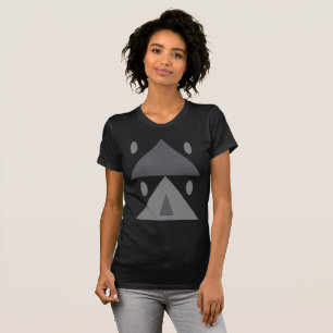 T-shirt Triangles Motifs géométriques Ovales gris noir Fun