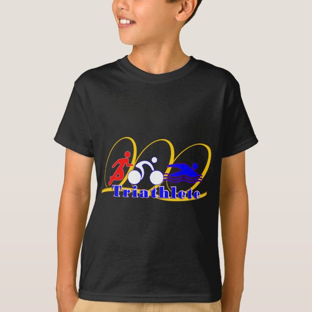 T-shirt Triathlete - courez le bain de vélo (Devant)