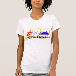 T-shirt Triathlete - COUREZ le BAIN de VÉLO - la PIÈCE E