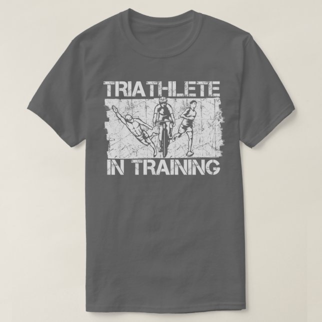 T-shirt Triathlète Dans L'Entraînement À Baignade En Cycli (Design devant)