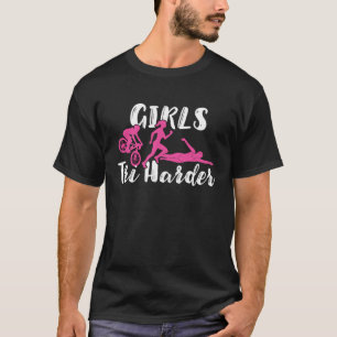 T-shirt Triathlète Filles Harder Cycle de natation Course