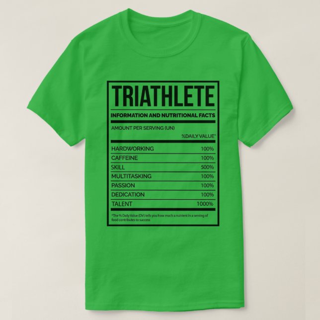 T-shirt Triathlète Funny Triathlon Nutrition Étiquette 2 (Design devant)