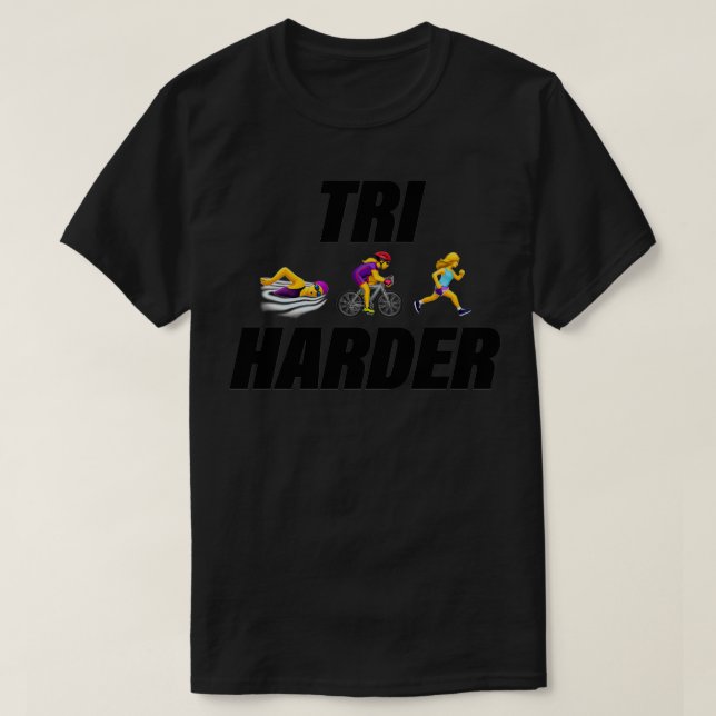 T-shirt Triathlètes trois plus dur 5 (Design devant)