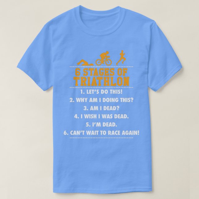 T-shirt Triathlon 6 étapes de triathlon course de cycle de (Design devant)
