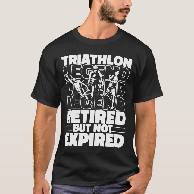 T-shirt Triathlon à vélo à la retraite en cours de natatio (Devant)