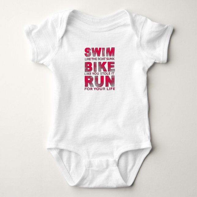 T-shirt Triathlon - Baignade, Vélo, Course, Drôle Triathlo (Devant)