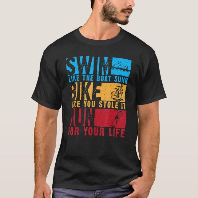 T-shirt Triathlon cool Pour Hommes Femmes Course À Vélo De (Devant)