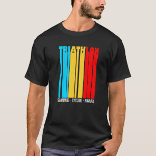 T-shirt Triathlon Couleurs Vintages Aimer Faire Du Vélo Et