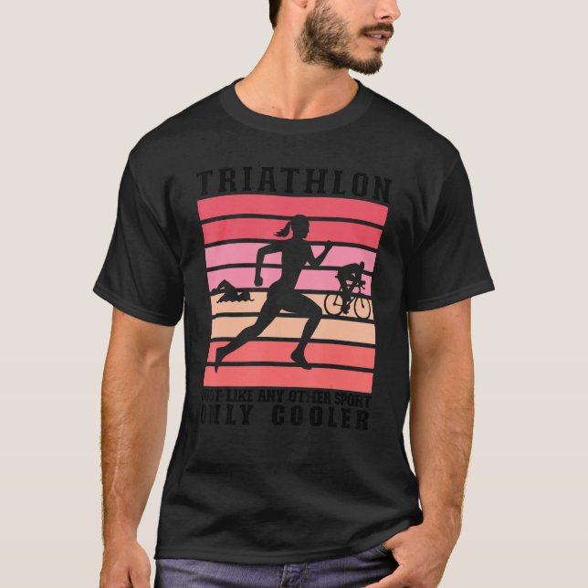 T-shirt Triathlon Femmes Triathlètes Course Vélo de natati (Devant)