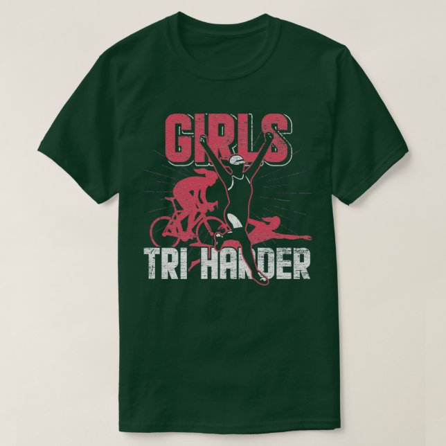 T-shirt Triathlon Girls Grunge (Design devant)
