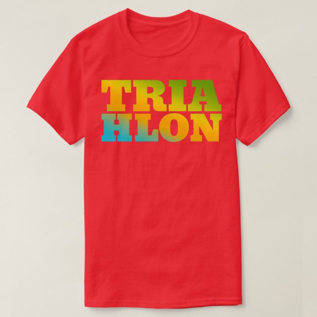 T-shirt Triathlon Hobby brillant et coloré (Design devant)